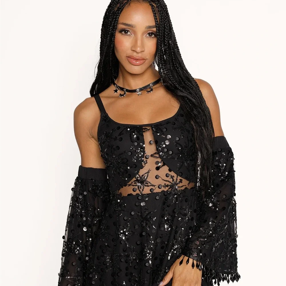 iHeartRaves | Dresses | Iheartraves Glitter Ghoul Sequin Dress 2xl |  Poshmark